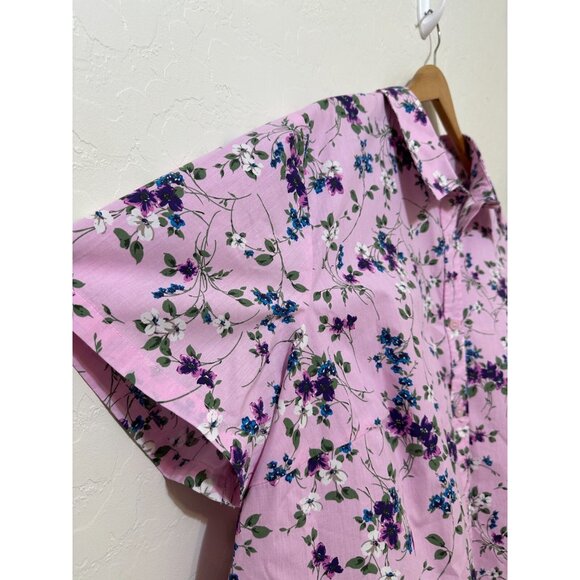 Woman Within Floral Button Up Collared Top Sz 2X Spring Bloomcore Easter Travel - Picture 10 of 14